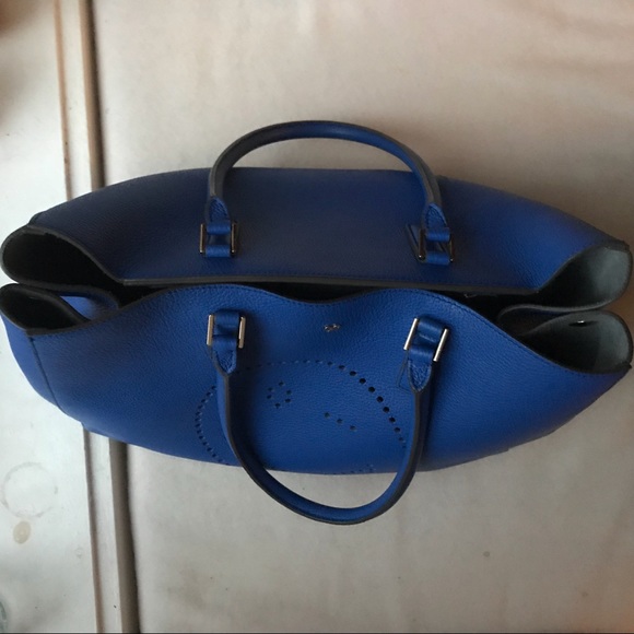 Anya Hindmarch Smiley Dark Blue Circus Tote - Picture 6 of 7